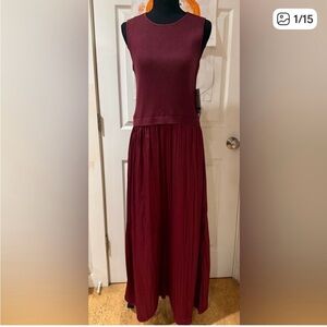 Ann Taylor Purple Sleeveless Twofer Sweater Maxi Dress